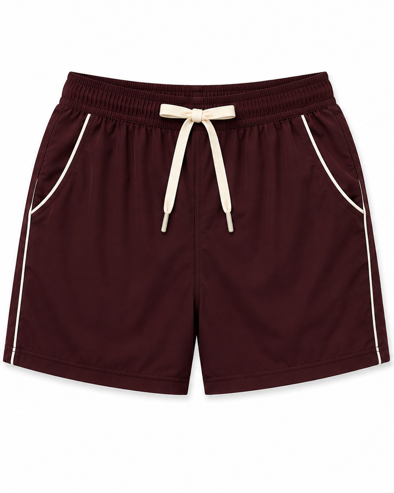 Henry - Deep Mahogany Brown Swim Short